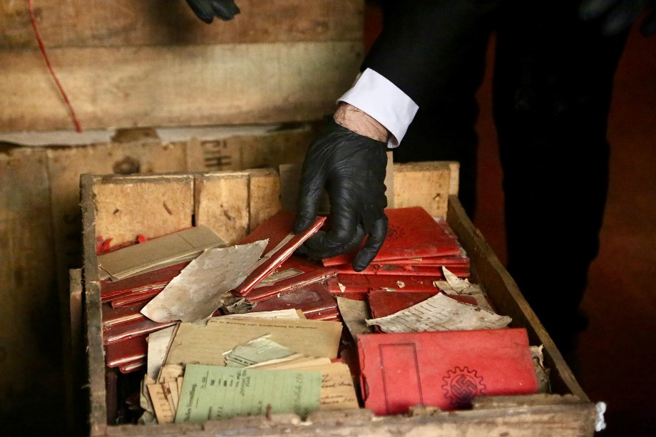 Among the documents are postcards, photographs and propaganda material from the Nazi regime. Credit: Argentina Supreme Court