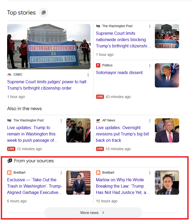 google search results with "your sources"