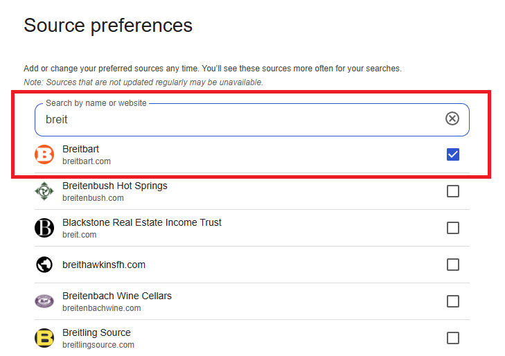 source preferences page