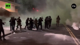 US police clash with Antifa near migrant detention center (VIDEOS)