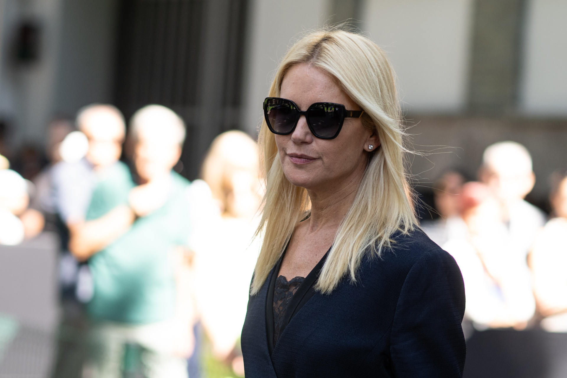 MILAN, ITALY - SEPTEMBER 06: Valeria Mazza attends the Mortuary Chapel of Giorgio Armani at Armani Teatro on September 06, 2025 in Milan, Italy. (Photo by Alessandro Levati/Getty Images)