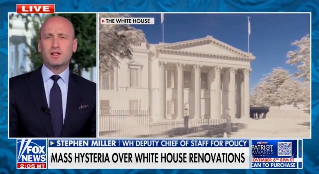 MUST WATCH: Stephen Miller NUKES Democrats For Hyperventilating Over Trump’s East Wing Renovation