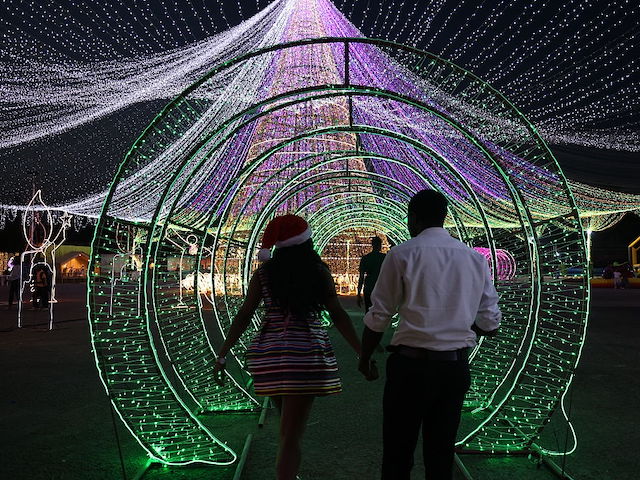 ABUJA, NIGERIA - DECEMBER 8: A general view shows streets and avenues decorated with illuminated ornaments as Abuja prepares for Christmas and New Year celebrations in Abuja, Nigeria, on December 8, 2025. (Photo by Emmanuel Osodi/Anadolu via Getty Images)