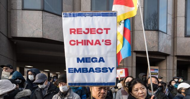Hundreds Protest Against Communist China’s ‘Mega Embassy’ in London