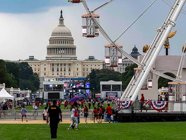 Title: America 250 Image ID: 26177784097486 Article: The Freedom 250 Ferris Wheel and the U.S. Capitol are pictured as people attend the Great American State Fair on the National Mall, Friday, June 26, 2026, in Washington. (AP Photo/Jen Golbeck)