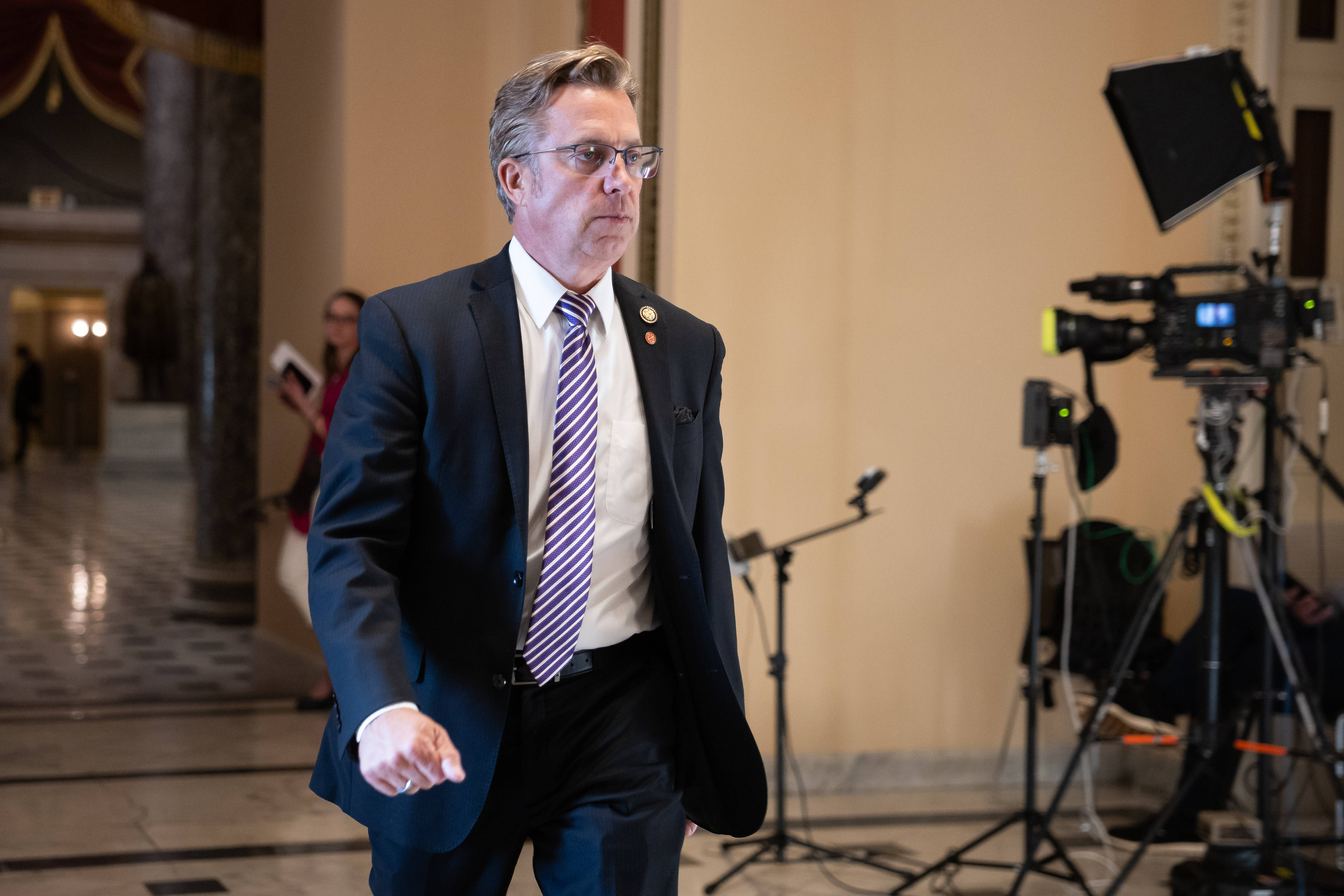 Rep. Andy Ogles (R-Tenn.) walks to a vote at the U.S. Capitol in Washington, on April 20, 2026.