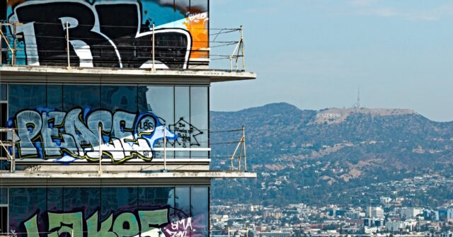 Video: Karen Bass’s Downtown L.A. Eyesore ‘Graffiti Towers’ Finally Being Cleaned Up