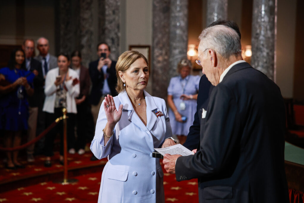 Darline Graham is sworn in to her brother's Senate seat
