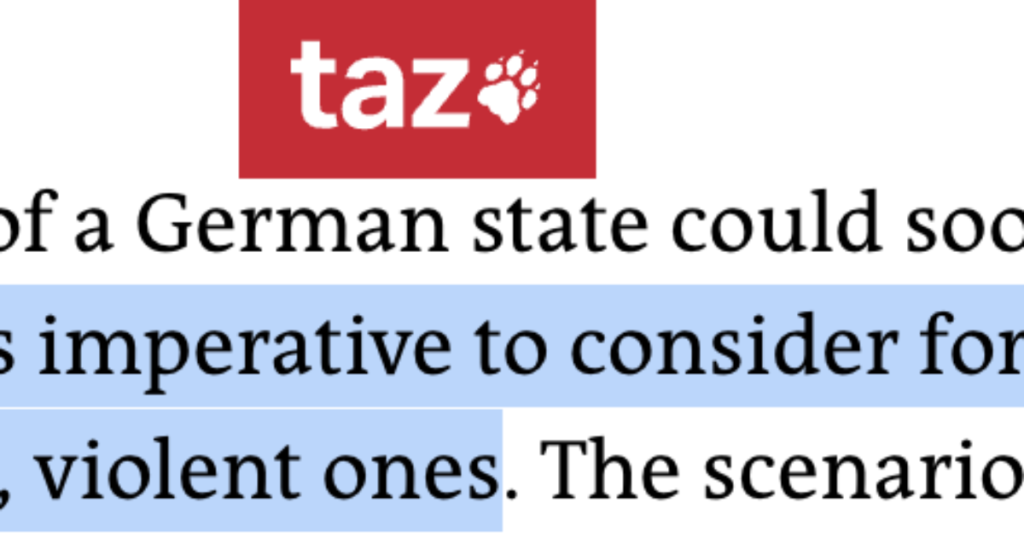 SHOCK: German Leftist Rag TAZ Calls for MURDER to Stop AfD From Winning Free Elections