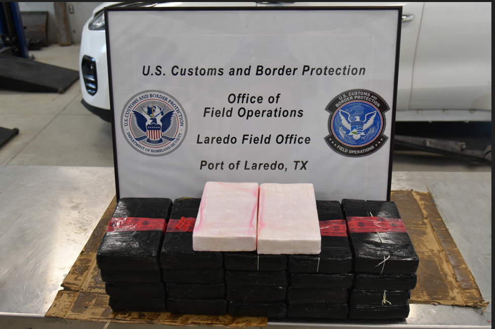 22 packages of cocaine, weighing 50.37 pounds seized by CBP officers at World Trade Bridge in Laredo. (U.S. Customs and Border Protection)
