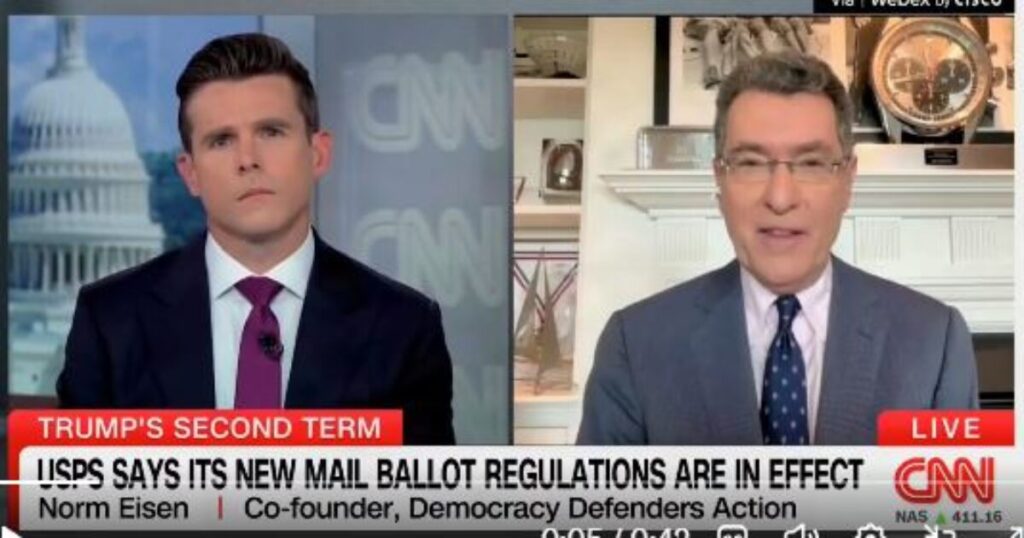 What?… Norm Eisen: Postal Service Can’t Deliver My Utility Bill on Time Therefore It Should Oversee Unlimited Mail-in Ballots (Video)