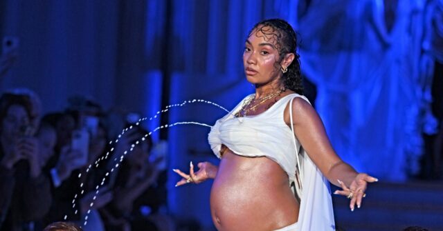 Watch: Pregnant English Singer Leigh-Anne Pinnock Delivers ‘Breast Milk’ Surprise at London Fashion Week