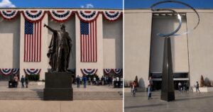 Trump Tells Smithsonian to Tear Down “Strange Modernist” Infinity Sculpture and Install “Colossus Statue” of George Washington at National Museum of American History