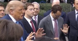 WATCH: Trump Slams CNN During Press Conference with AI Executives – “She’s Fake News, CNN, the Worst!”